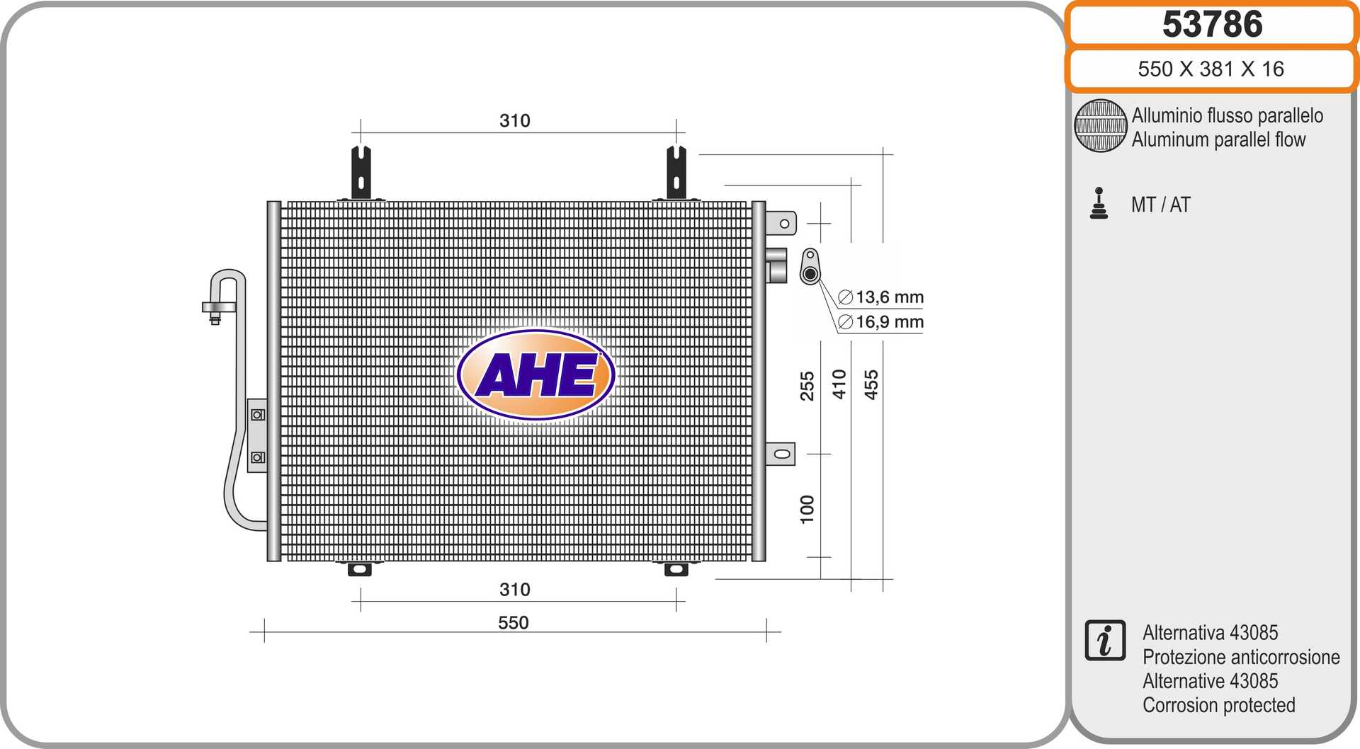 AHE 53786 Condensatore,...