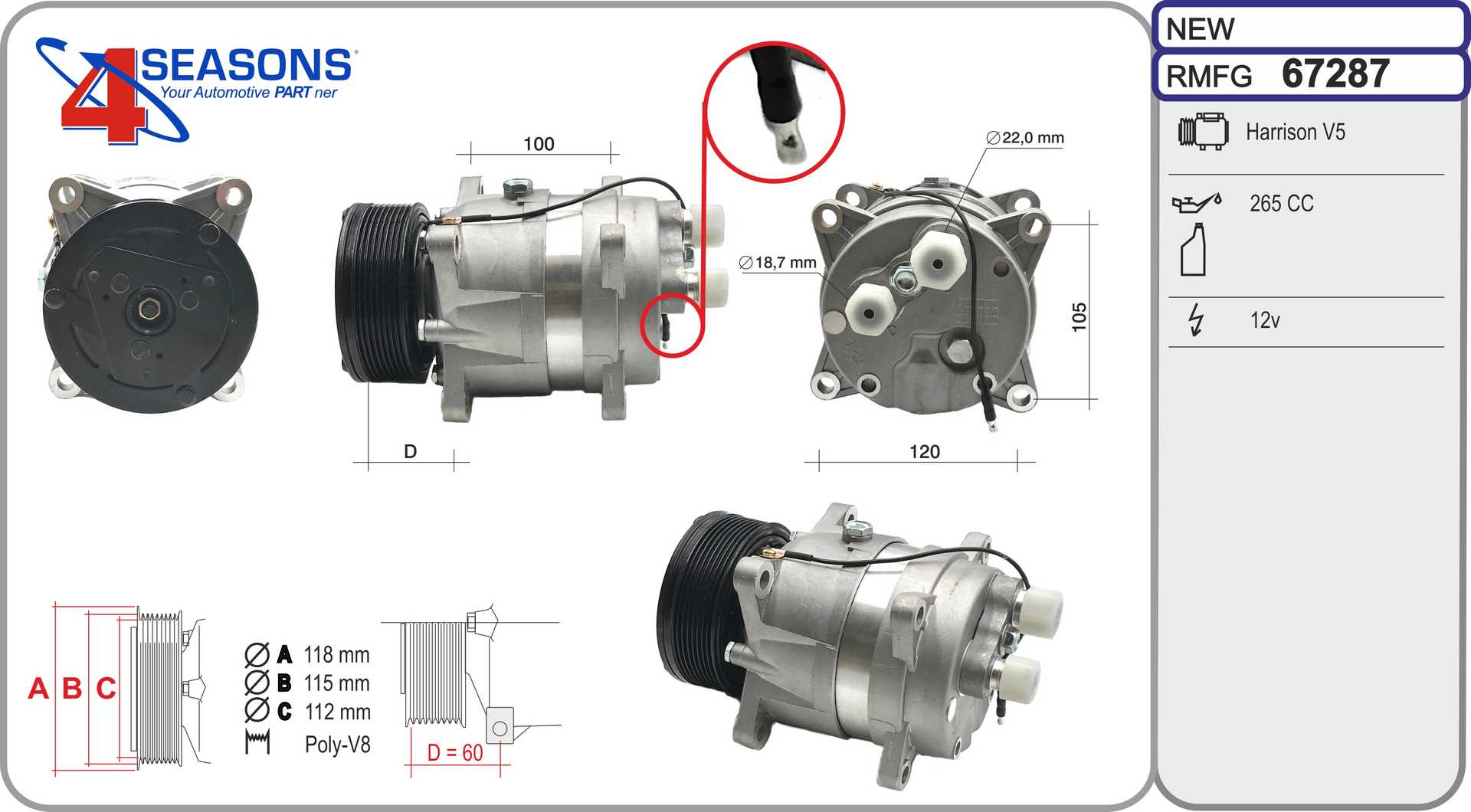 AHE 67287 Compressore,...