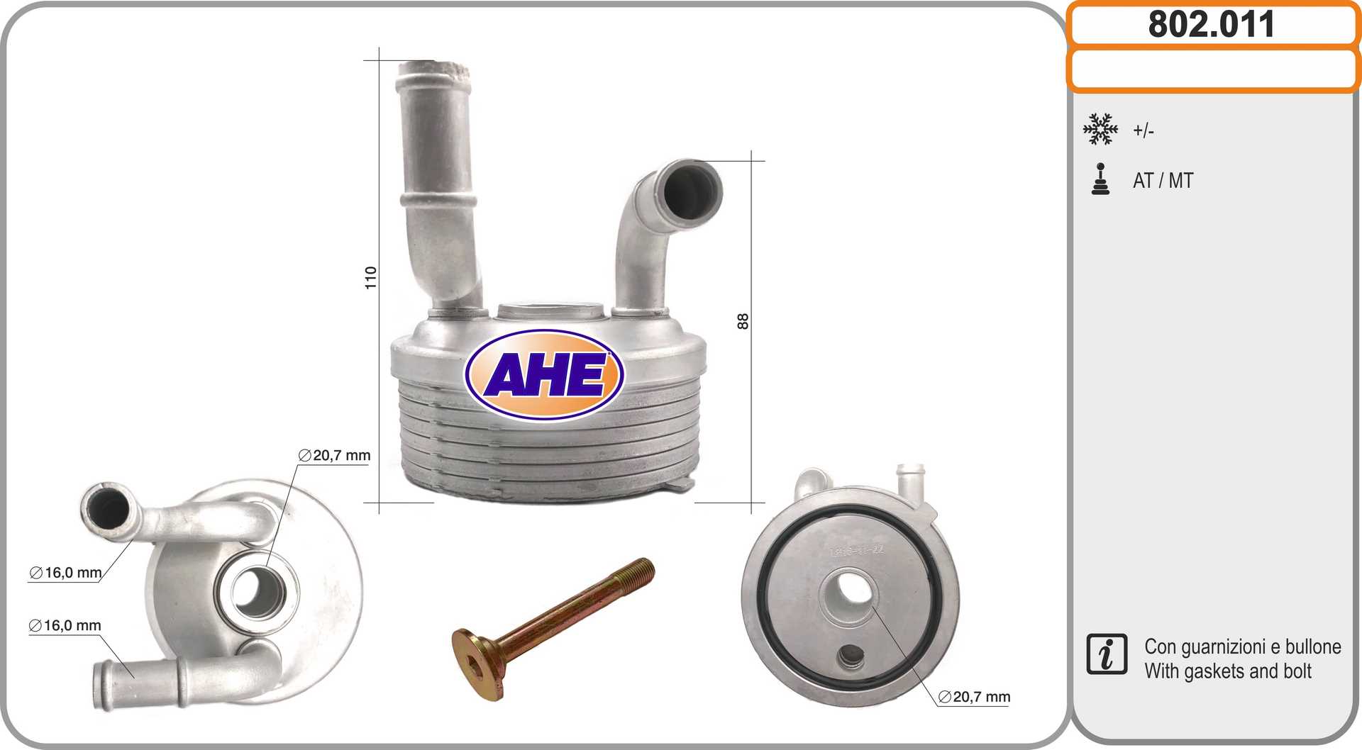 AHE 802.011 Radiatore olio,...