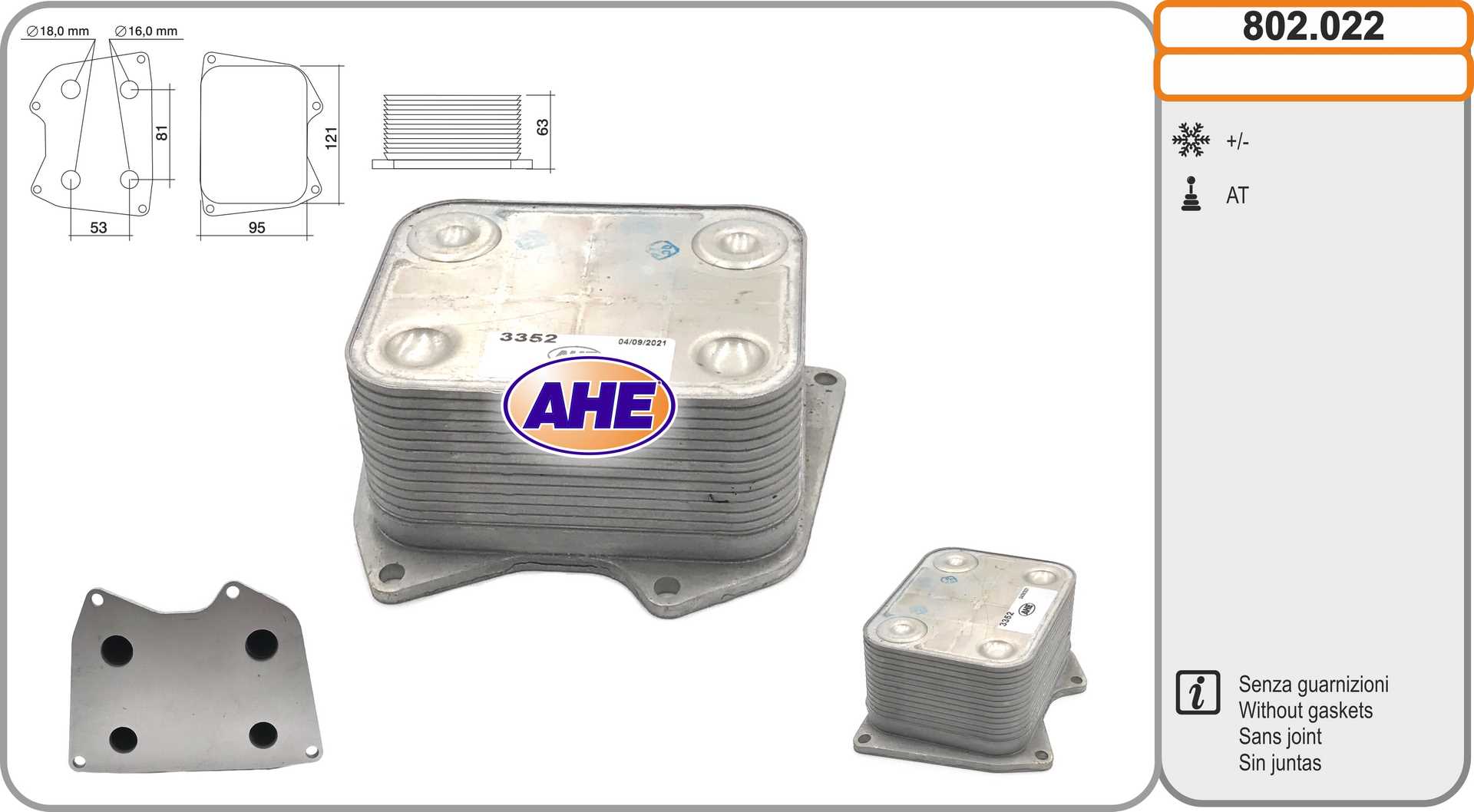 AHE 802.022 Radiatore olio,...