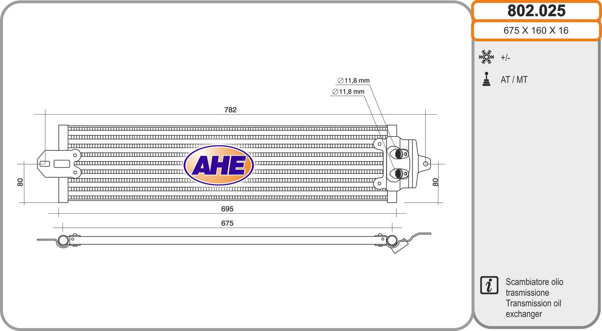 AHE 802.025 Radiatore olio,...