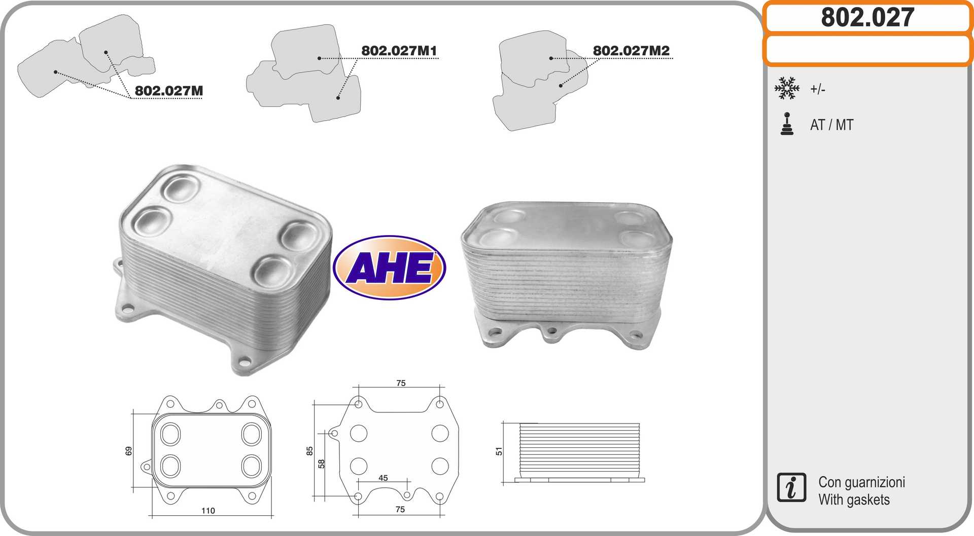 AHE 802.027 Radiatore olio,...
