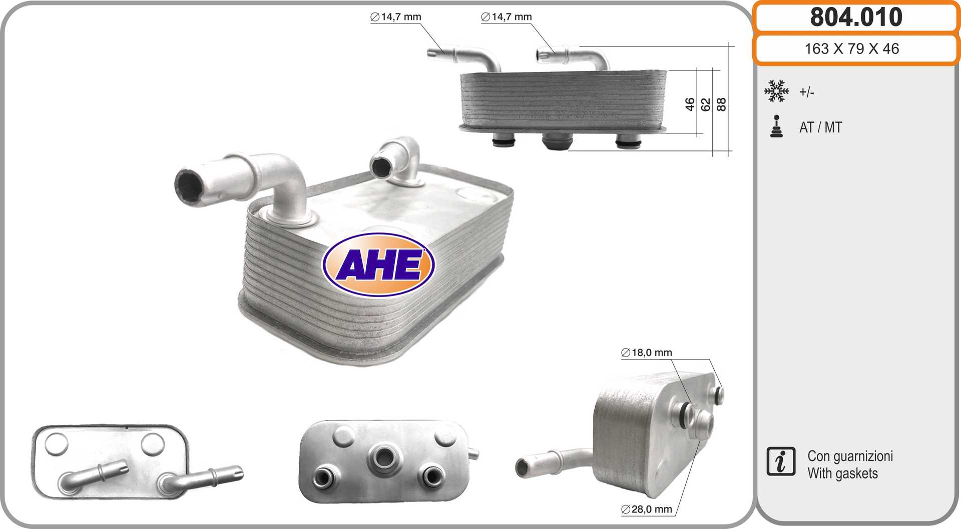 AHE 804.010 Radiatore olio,...
