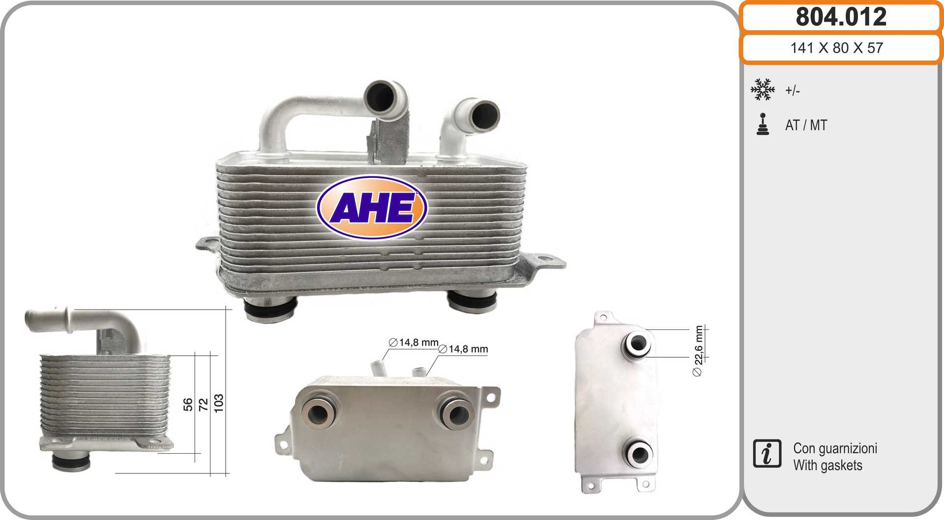 AHE 804.012 Radiatore olio,...