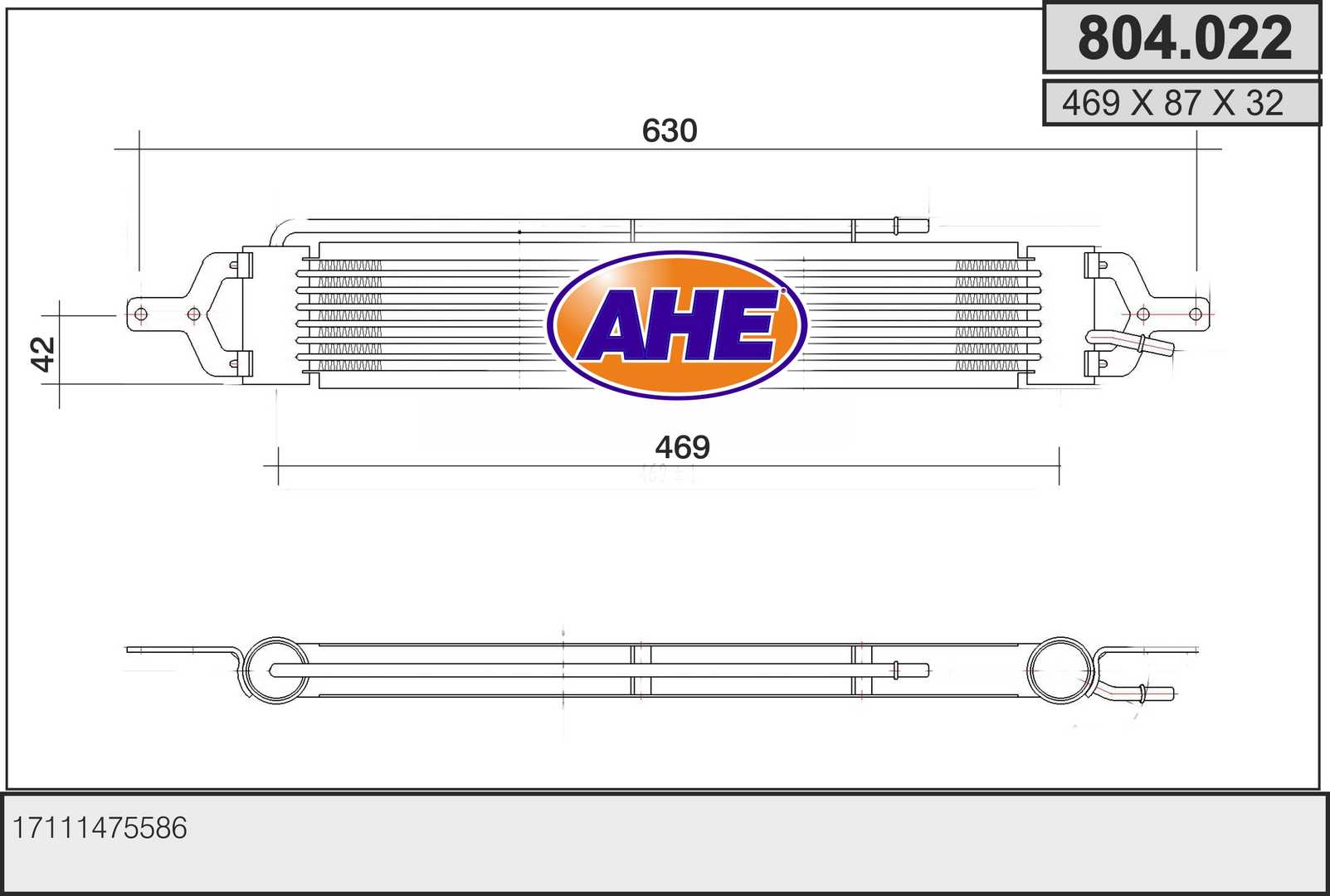 AHE 804.022 Radiatore olio,...