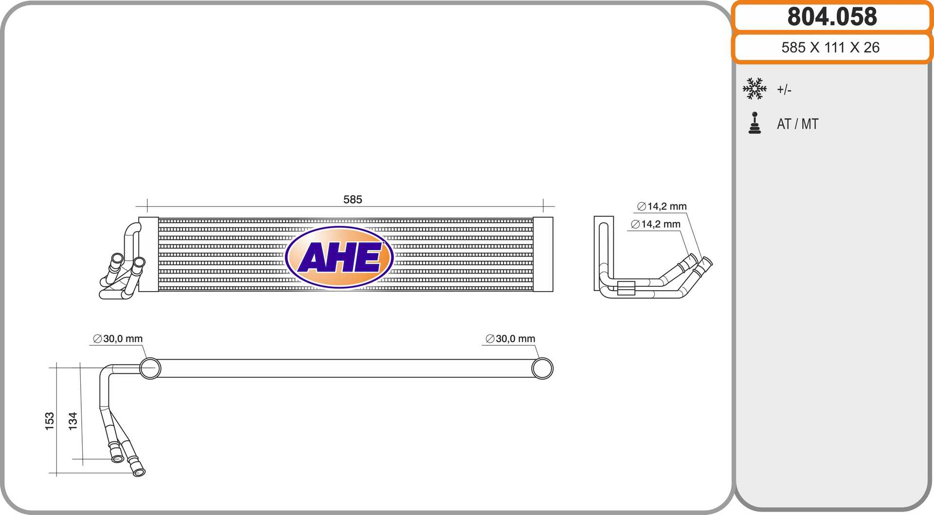 AHE 804.058 Radiatore olio,...