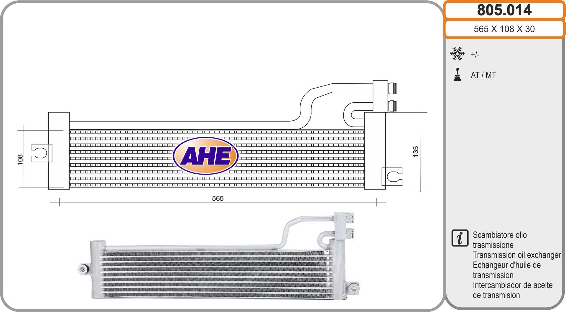 AHE 805.014 Radiatore olio,...