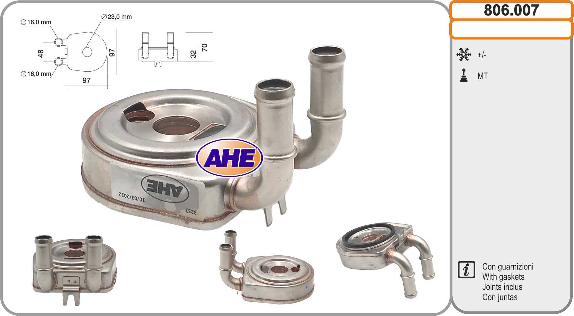 AHE 806.007 Radiatore olio,...