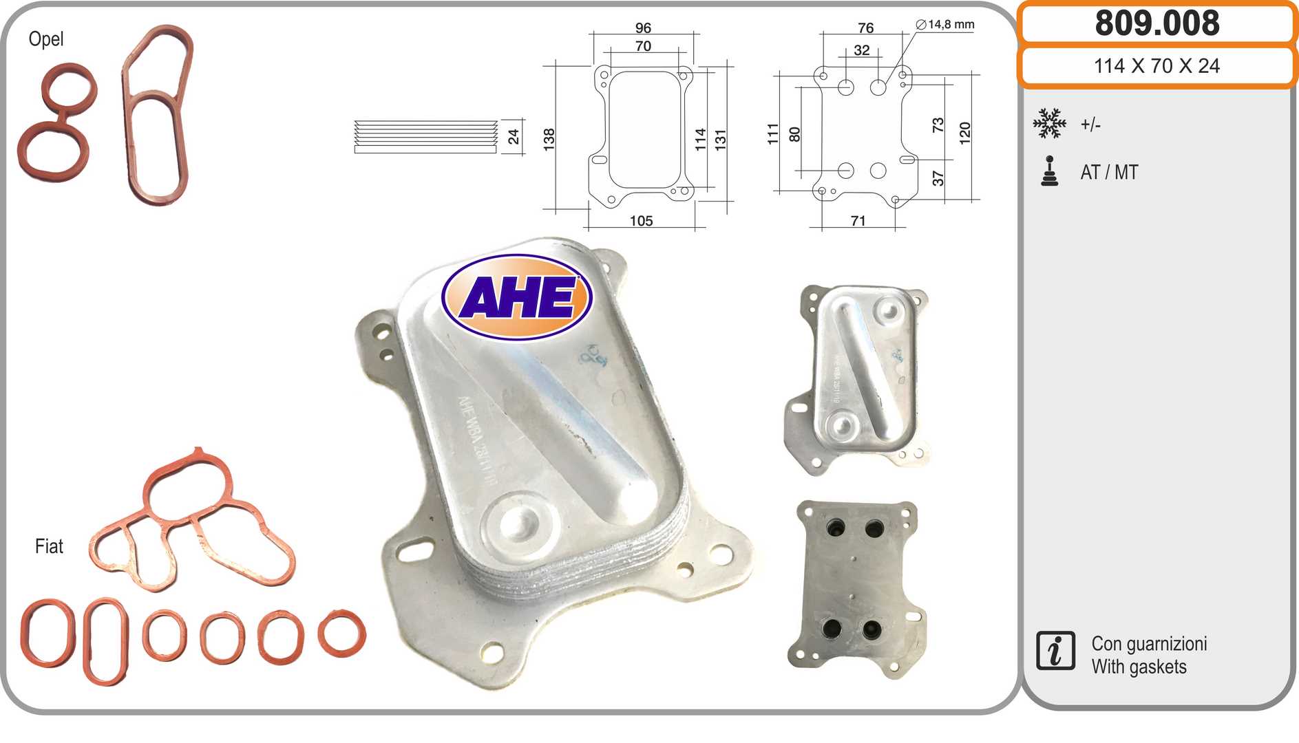 AHE 809.008 Radiatore olio,...