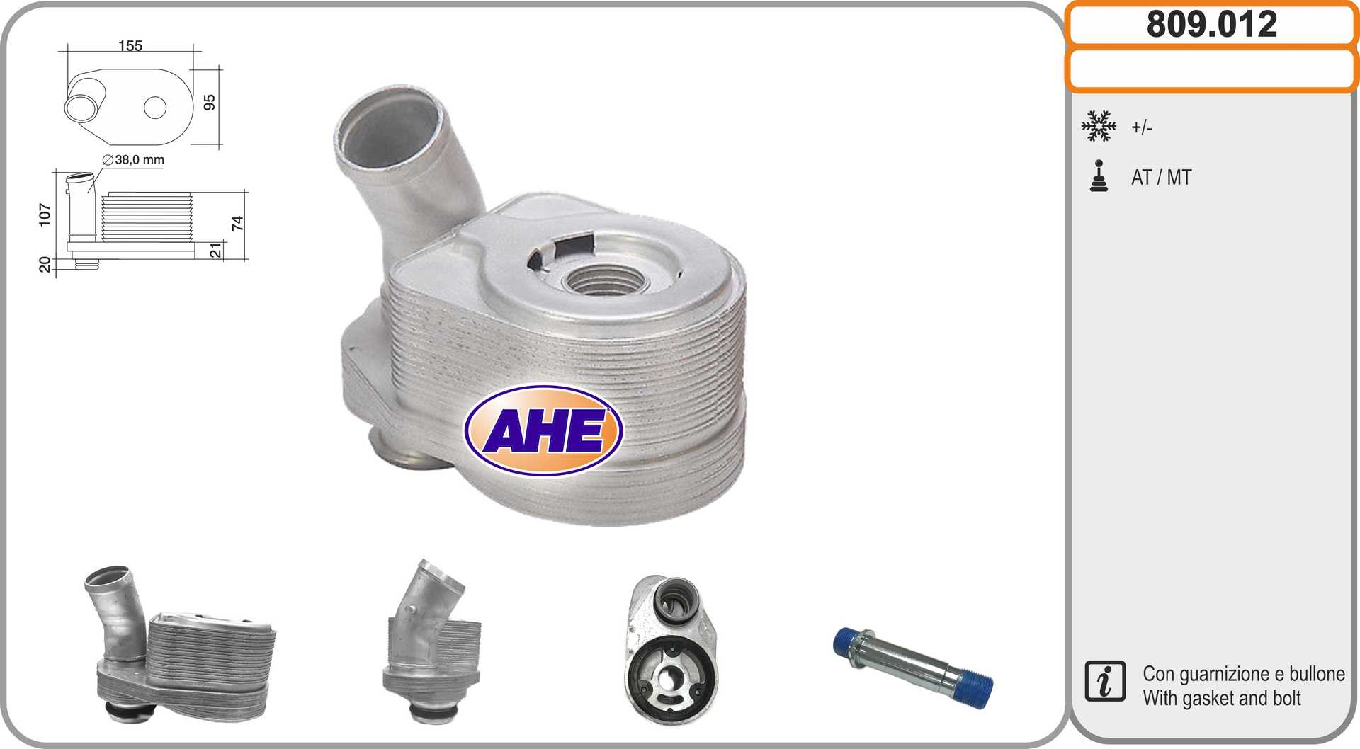 AHE 809.012 Radiatore olio,...