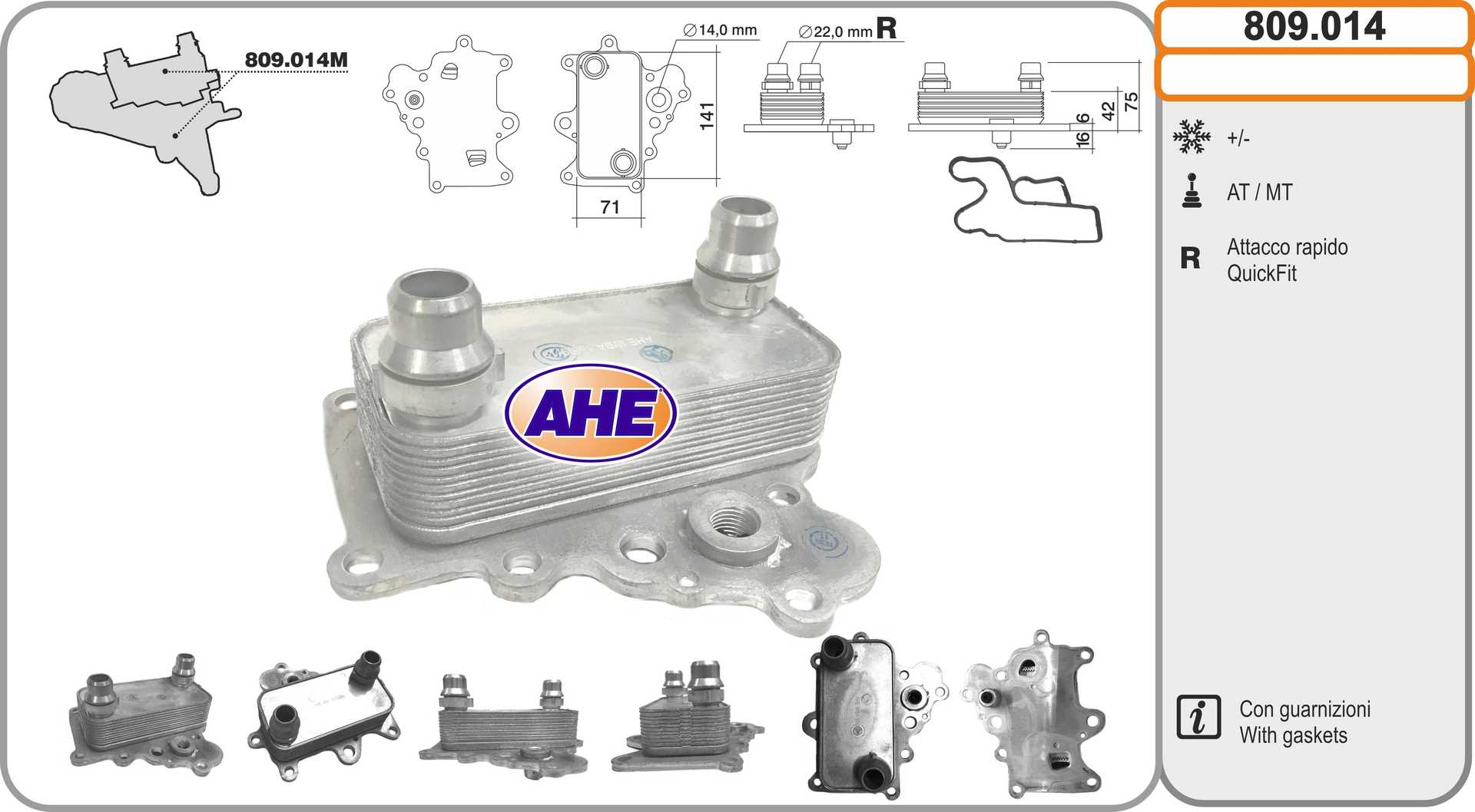 AHE 809.014 Radiatore olio,...