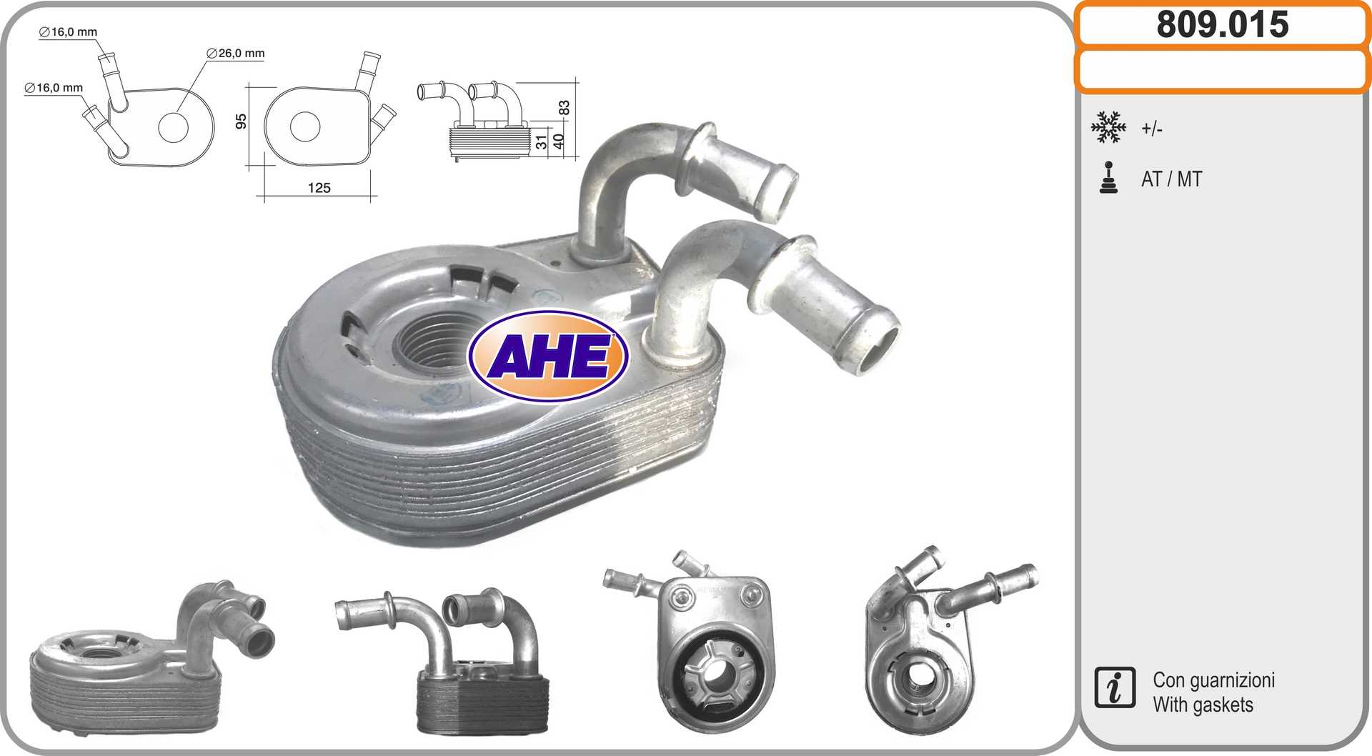 AHE 809.015 Radiatore olio,...