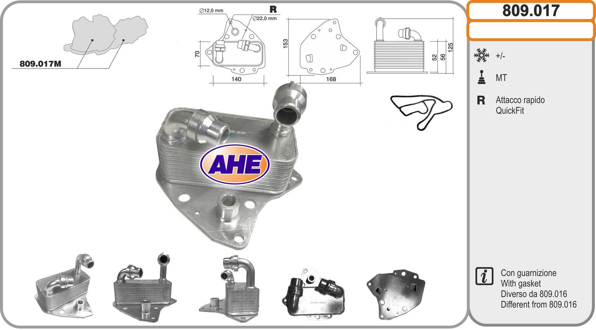 AHE 809.017 Radiatore olio,...