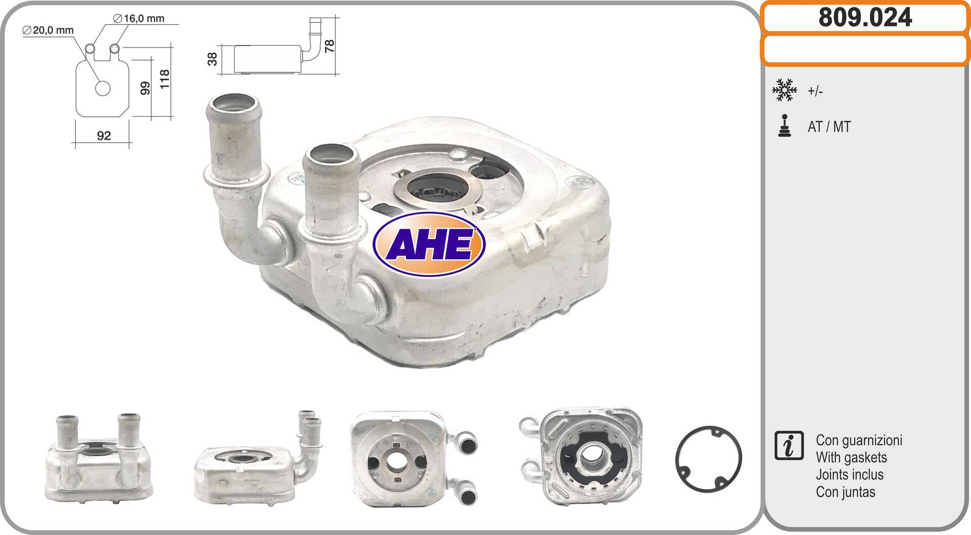AHE 809.024 Radiatore olio,...