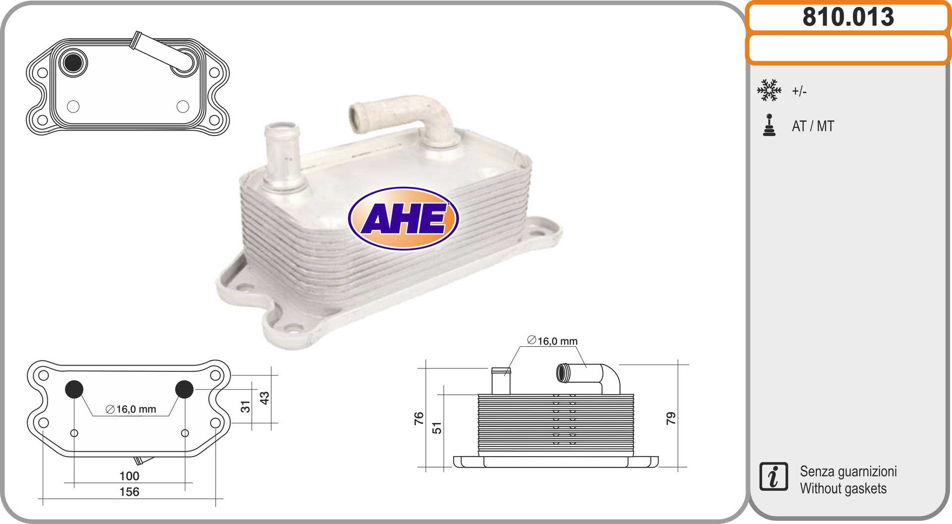 AHE 810.013 Radiatore olio,...