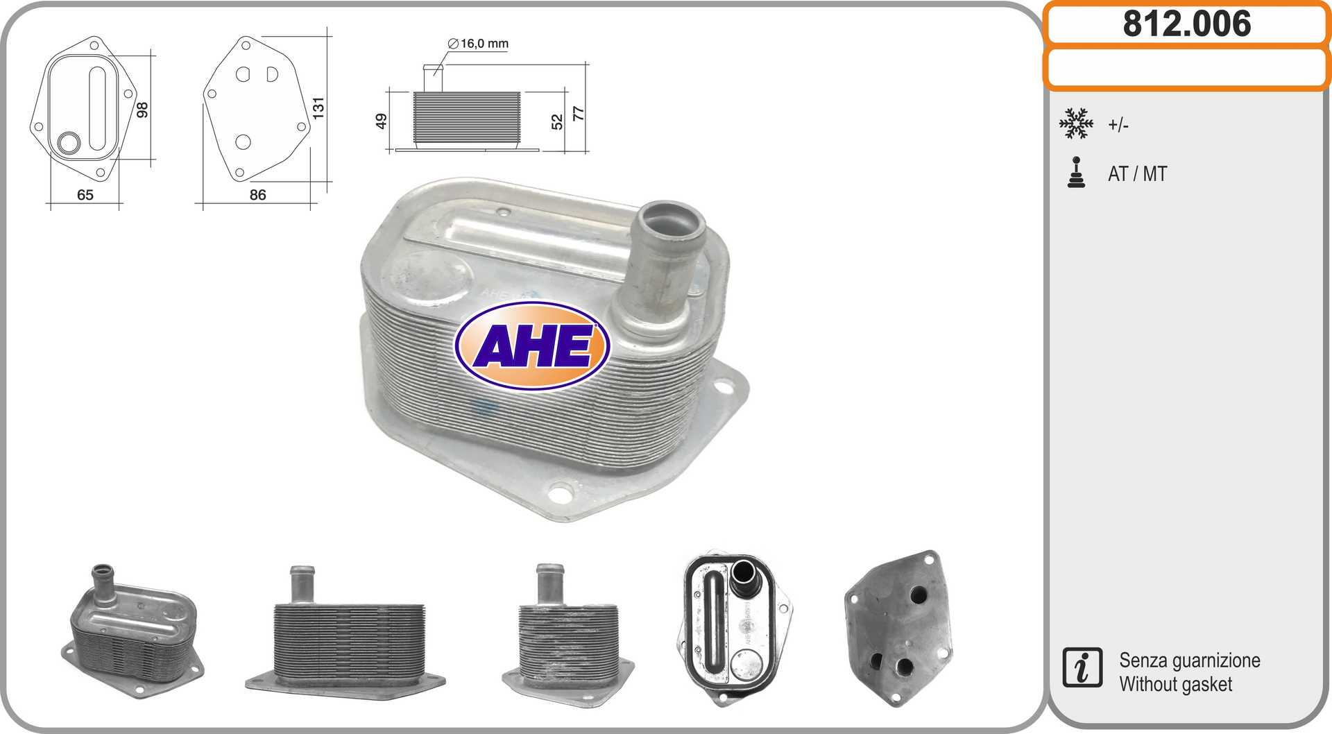 AHE 812.006 Radiatore olio,...
