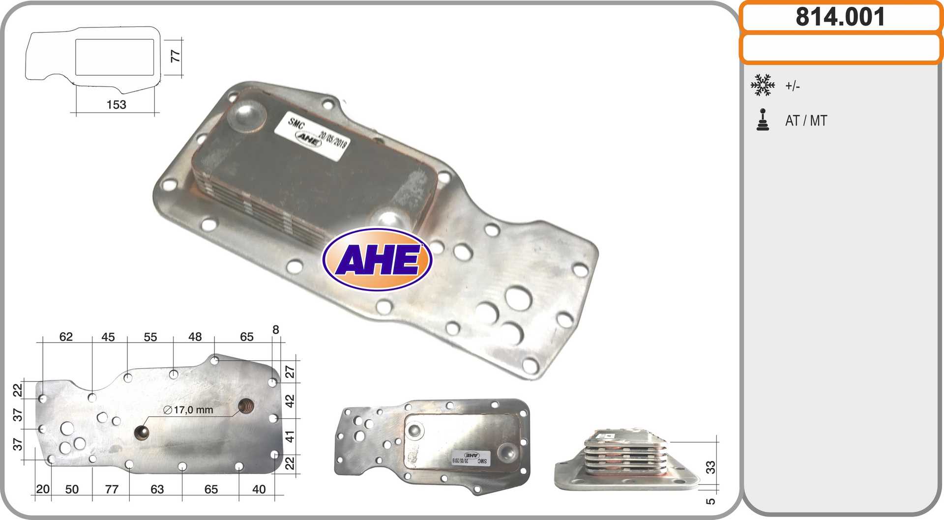 AHE 814.001 Radiatore olio,...