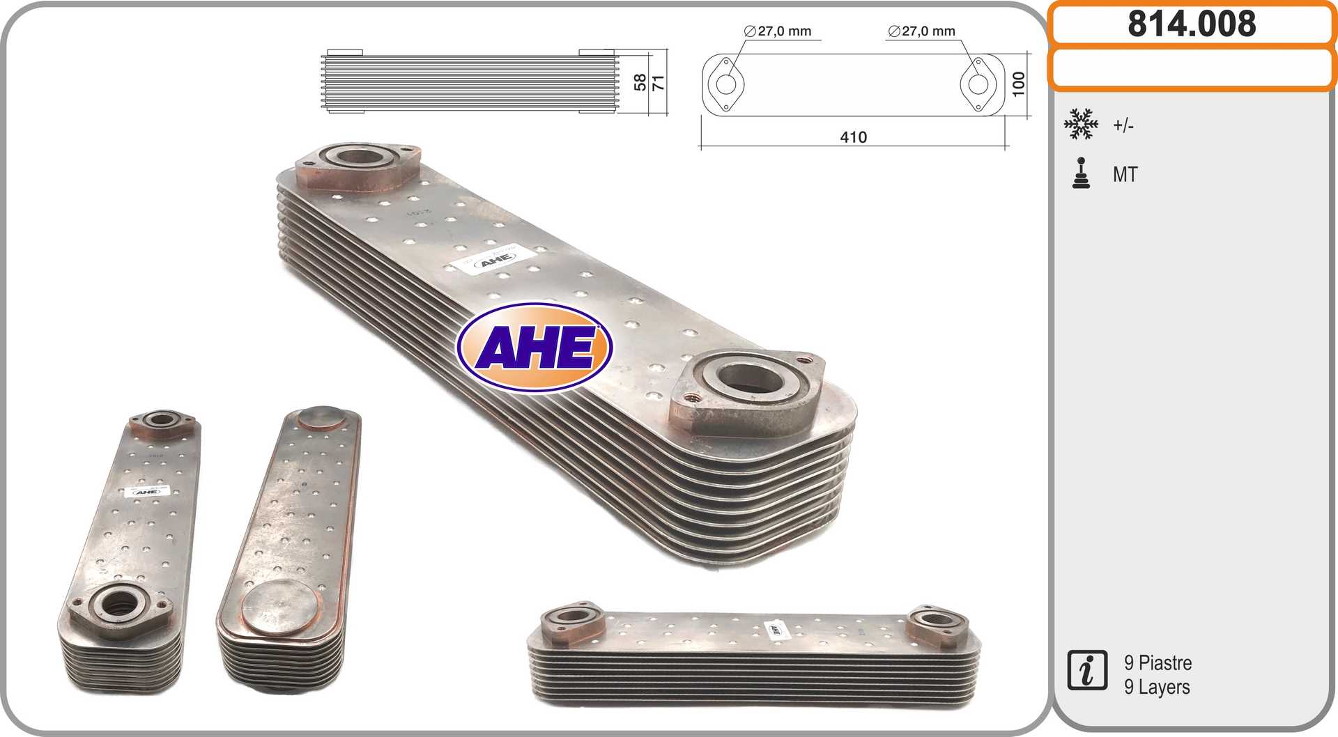 AHE 814.008 Radiatore olio,...