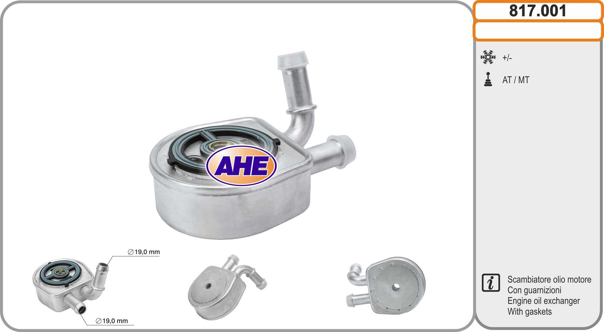 AHE 817.001 Radiatore olio,...