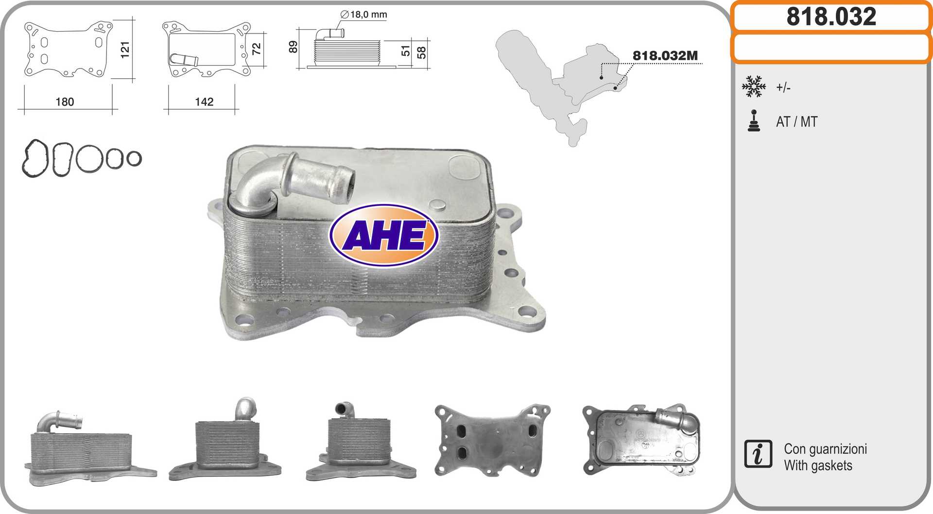 AHE 818.032 Radiatore olio,...