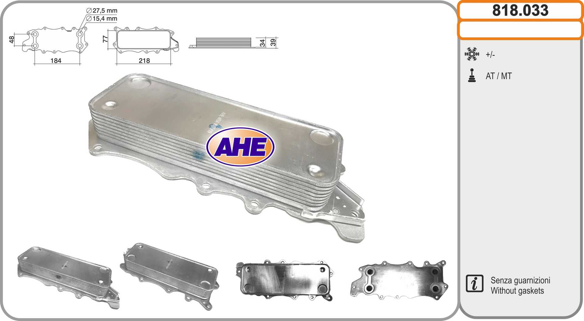 AHE 818.033 Radiatore olio,...