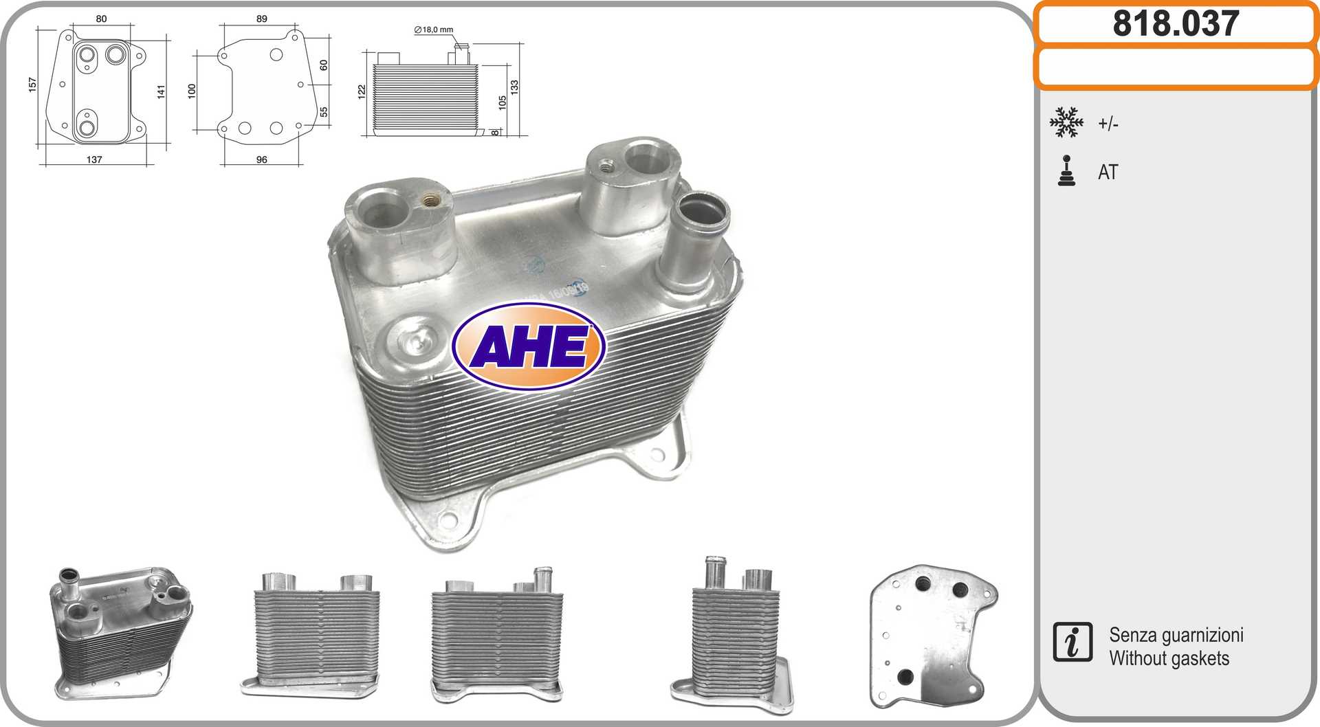 AHE 818.037 Radiatore olio,...