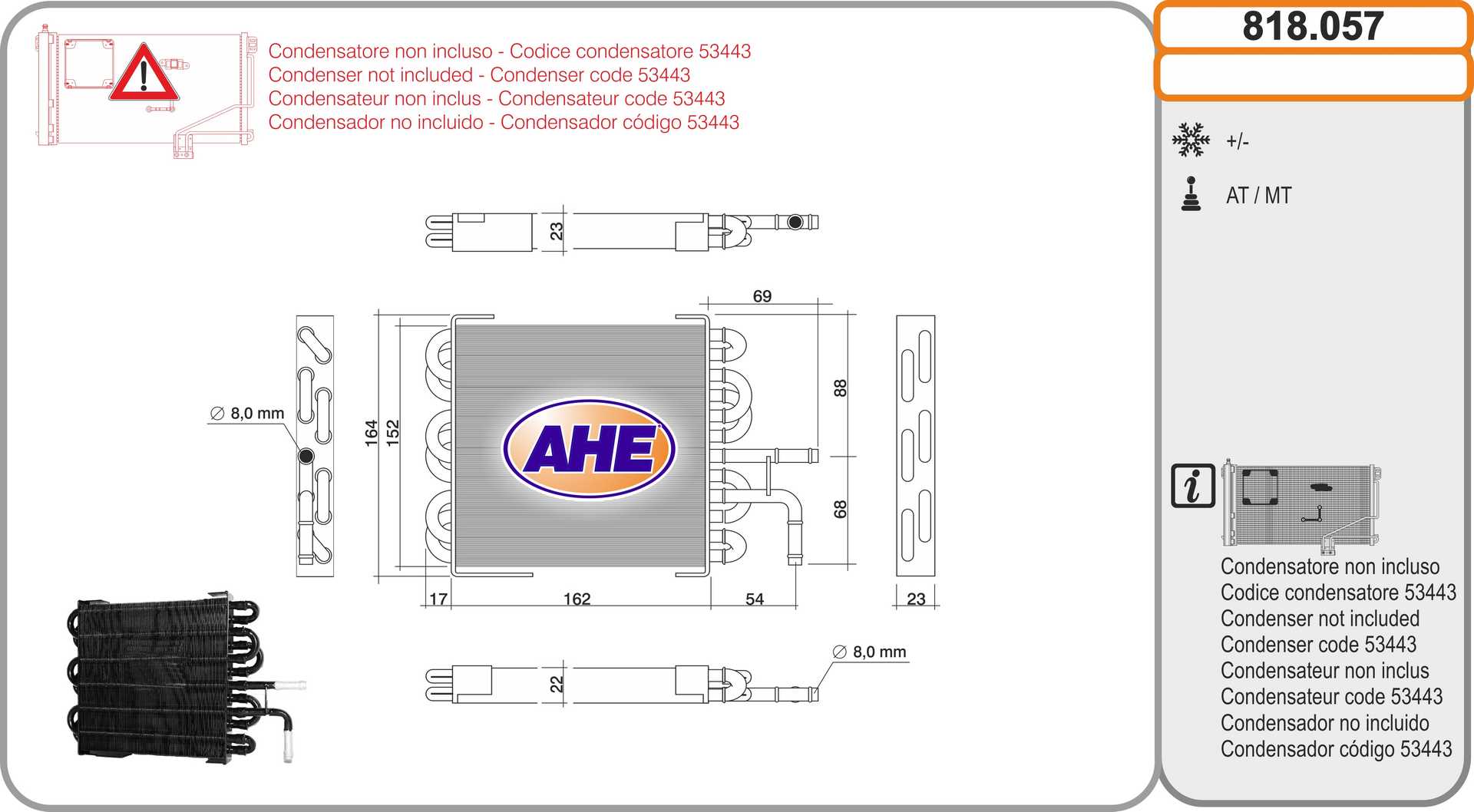AHE 818.057 Radiatore olio,...