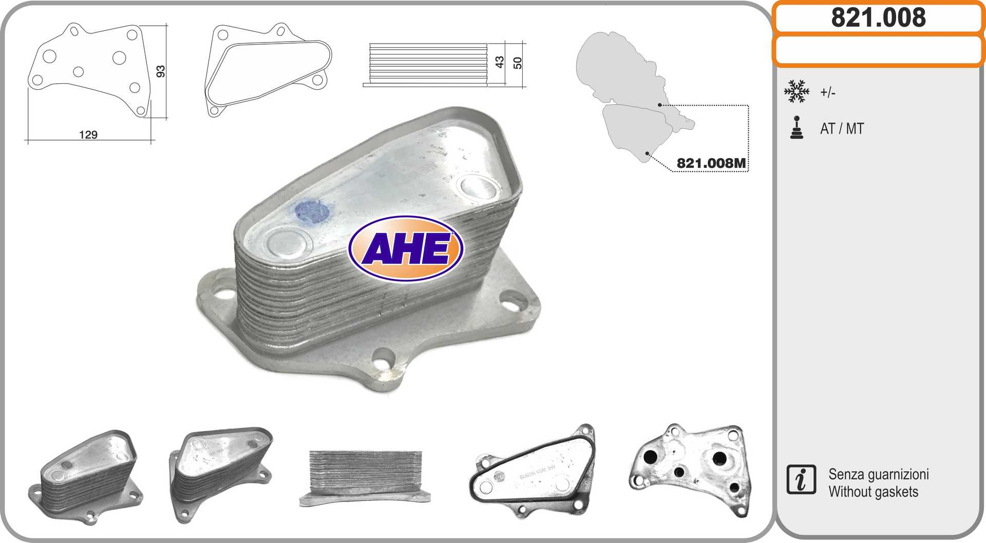 AHE 821.008 Radiatore olio,...