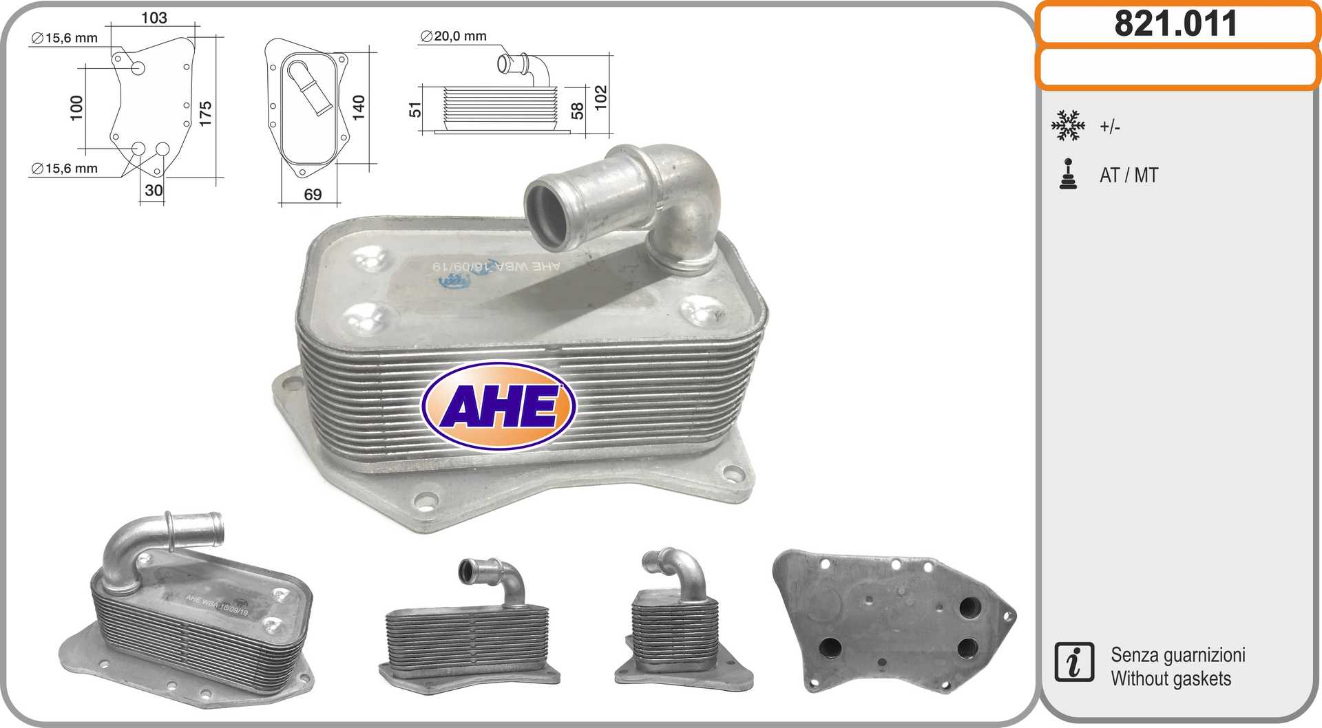 AHE 821.011 Radiatore olio,...