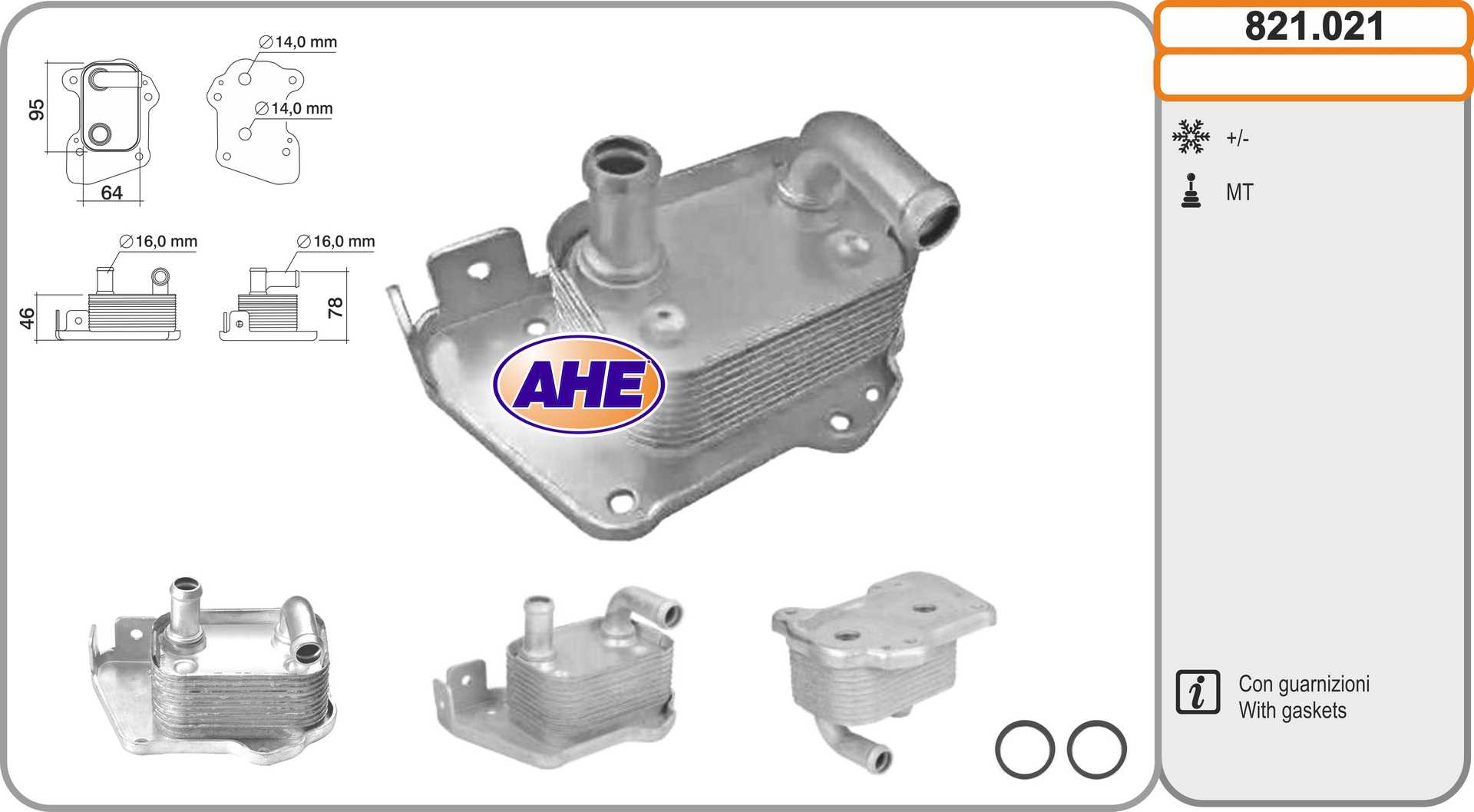 AHE 821.021 Radiatore olio,...