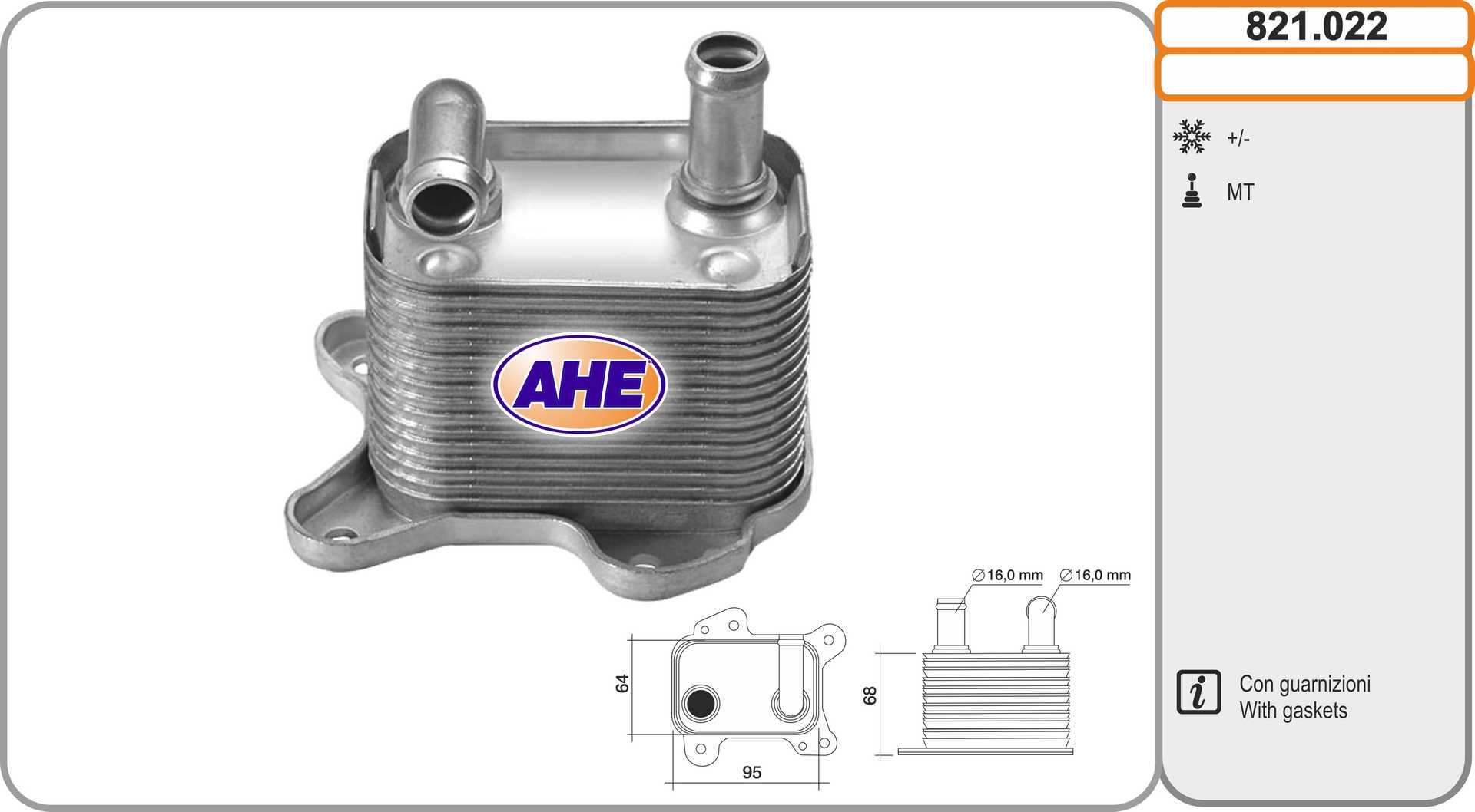 AHE 821.022 Radiatore olio,...