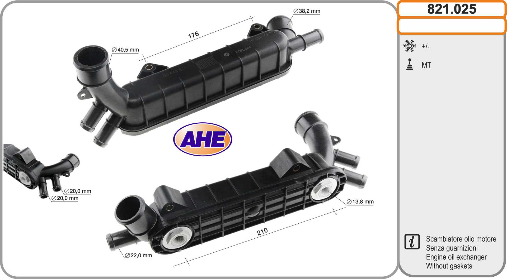 AHE 821.025 Radiatore olio,...