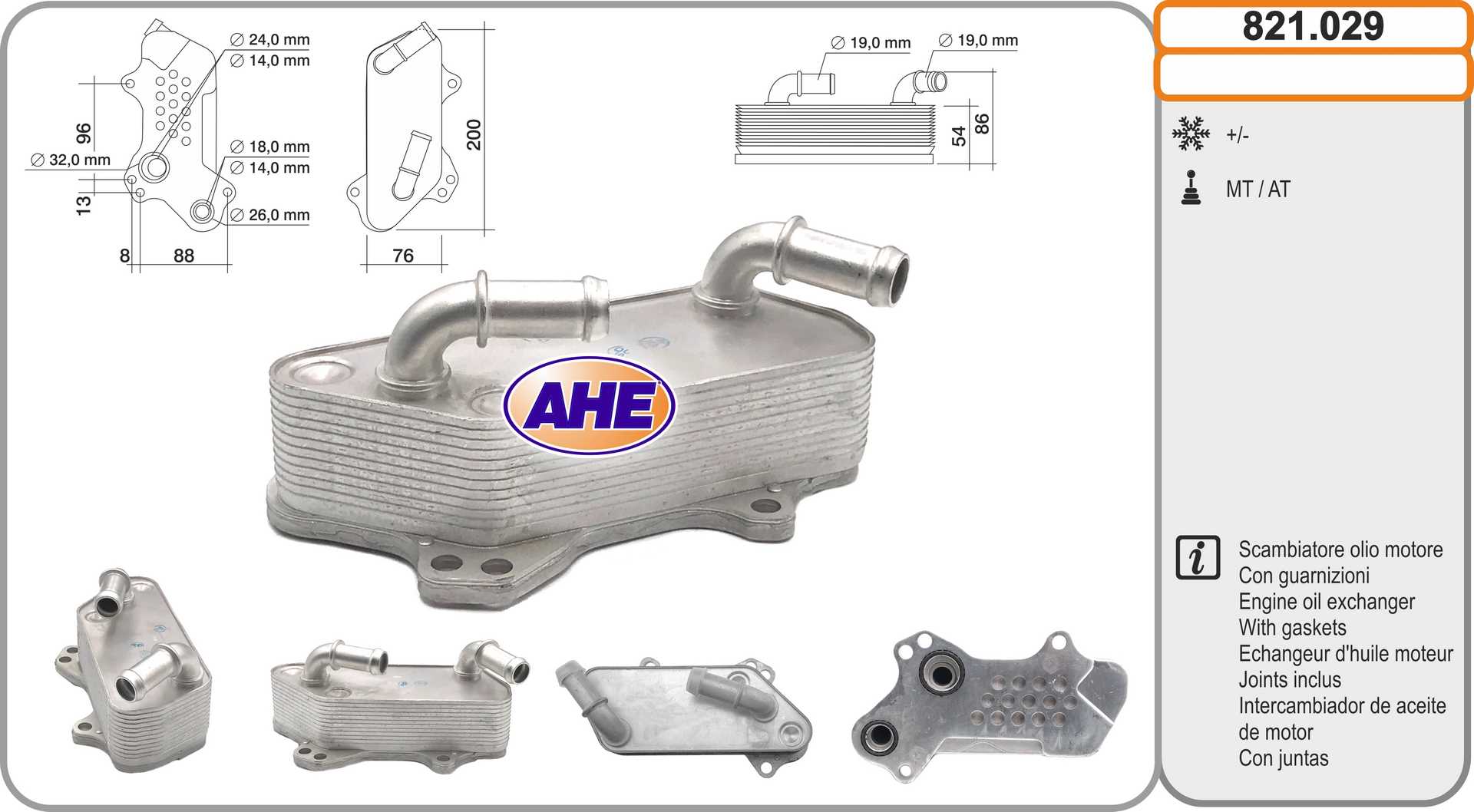 AHE 821.029 Radiatore olio,...