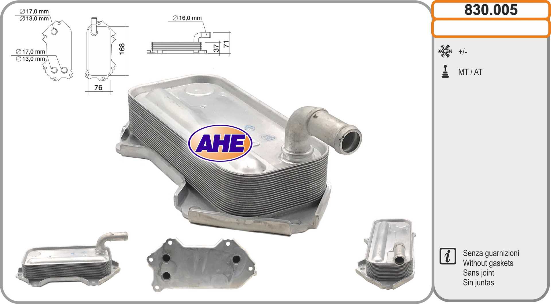 AHE 830.005 Radiatore olio,...