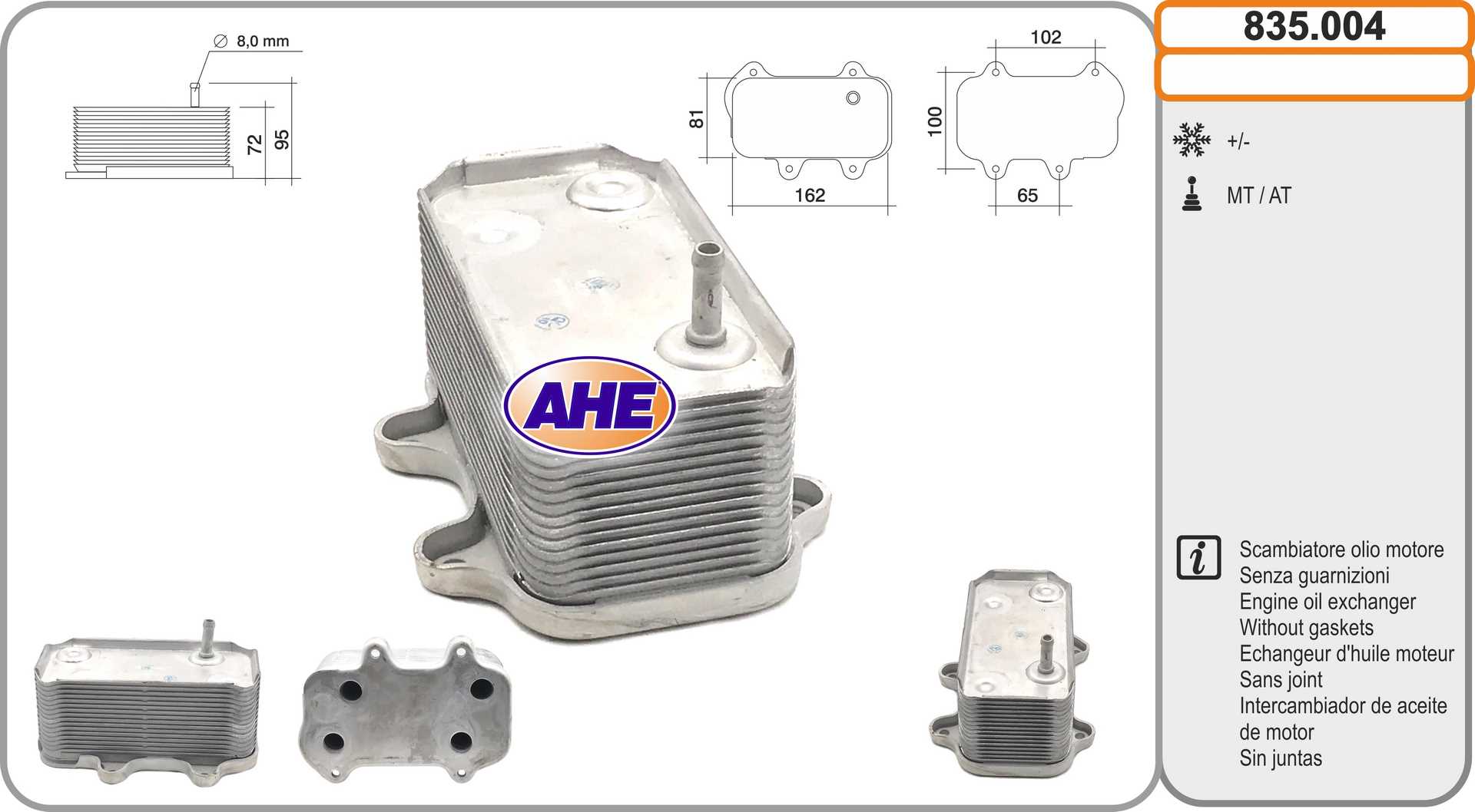 AHE 835.004 Radiatore olio,...