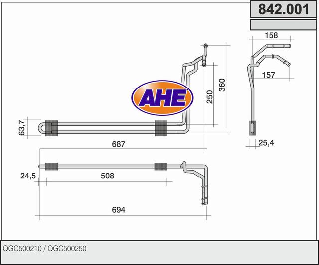AHE 842.001 Radiatore olio,...