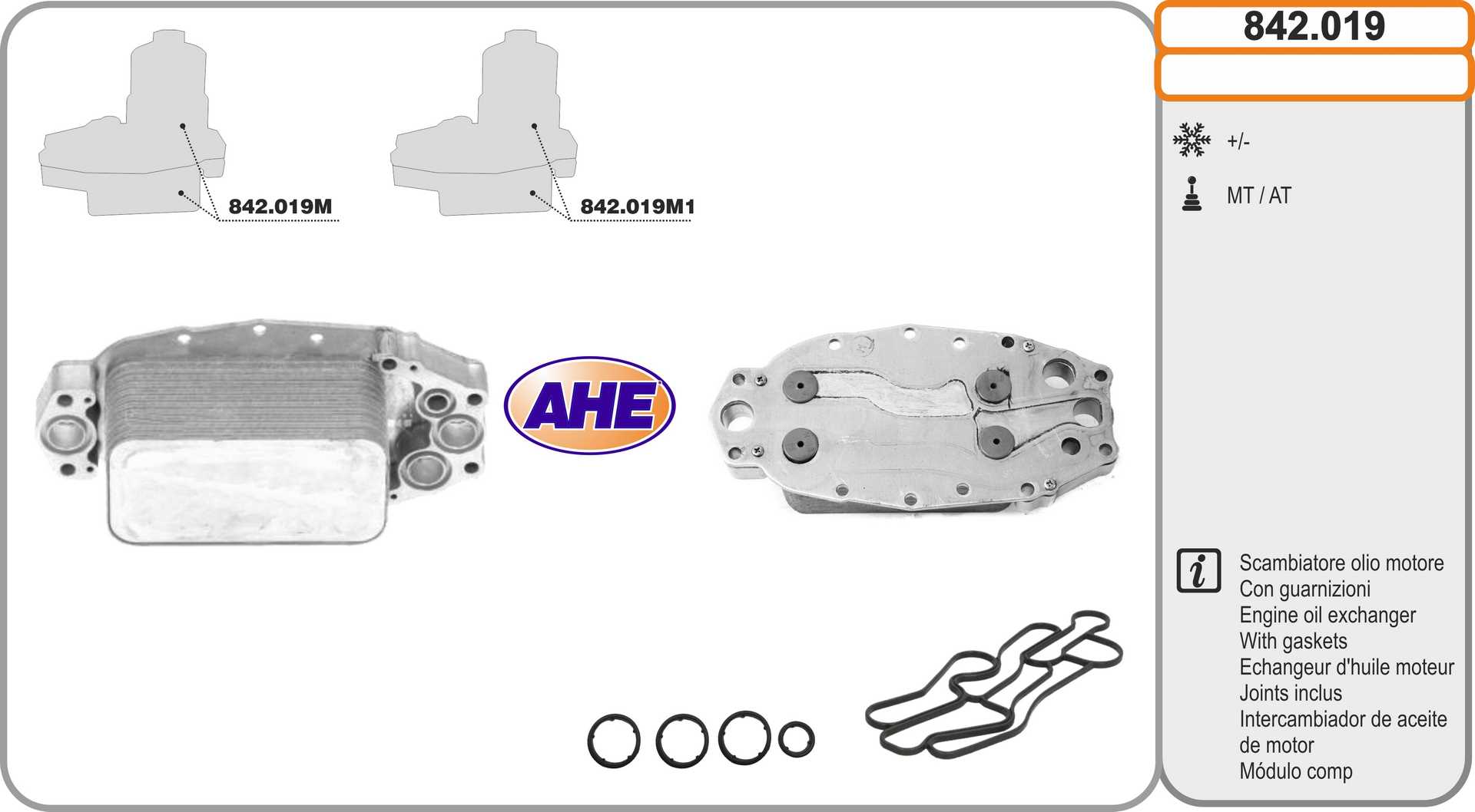 AHE 842.019 Radiatore olio,...