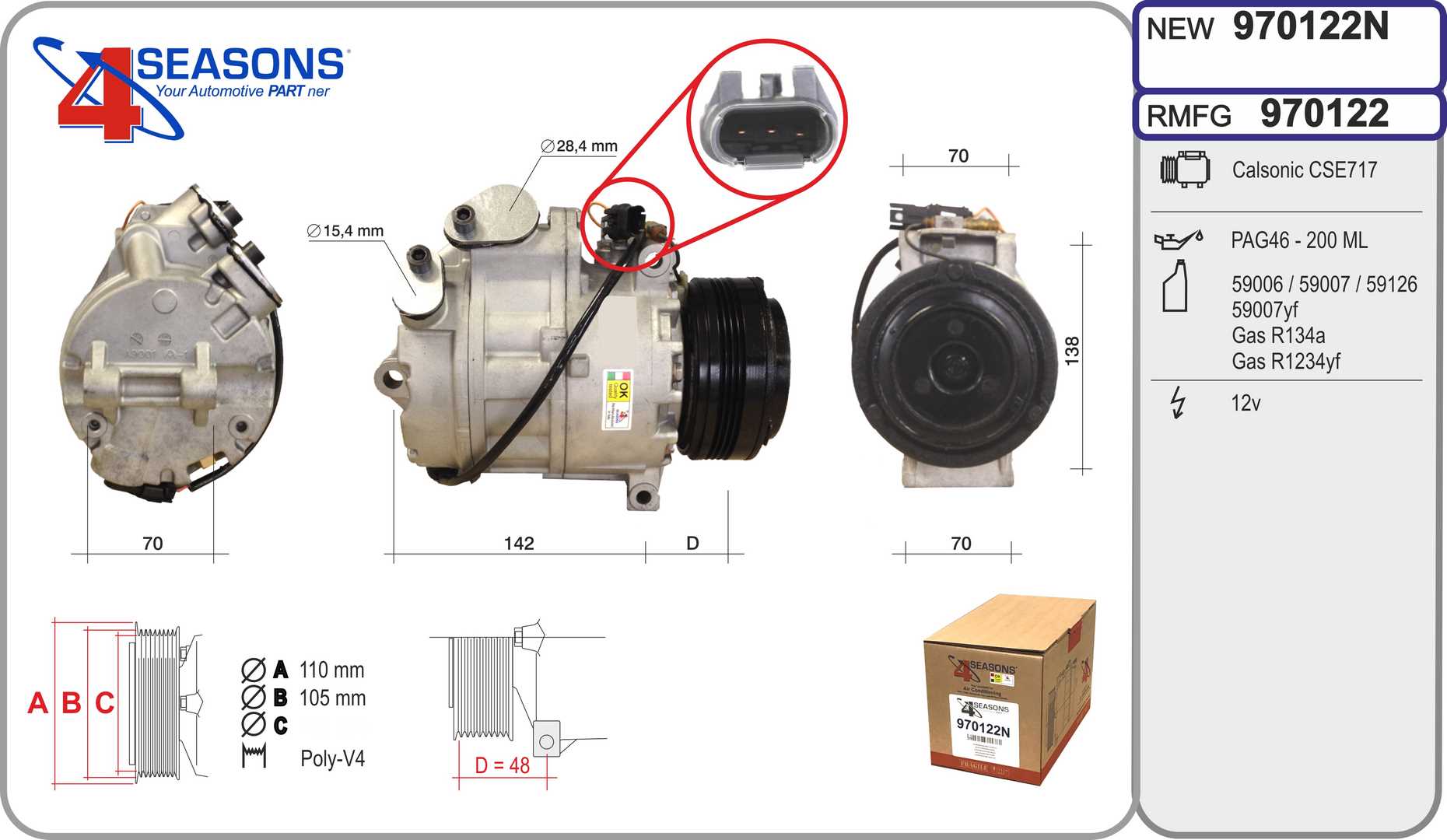 AHE 970122N Compressore,...