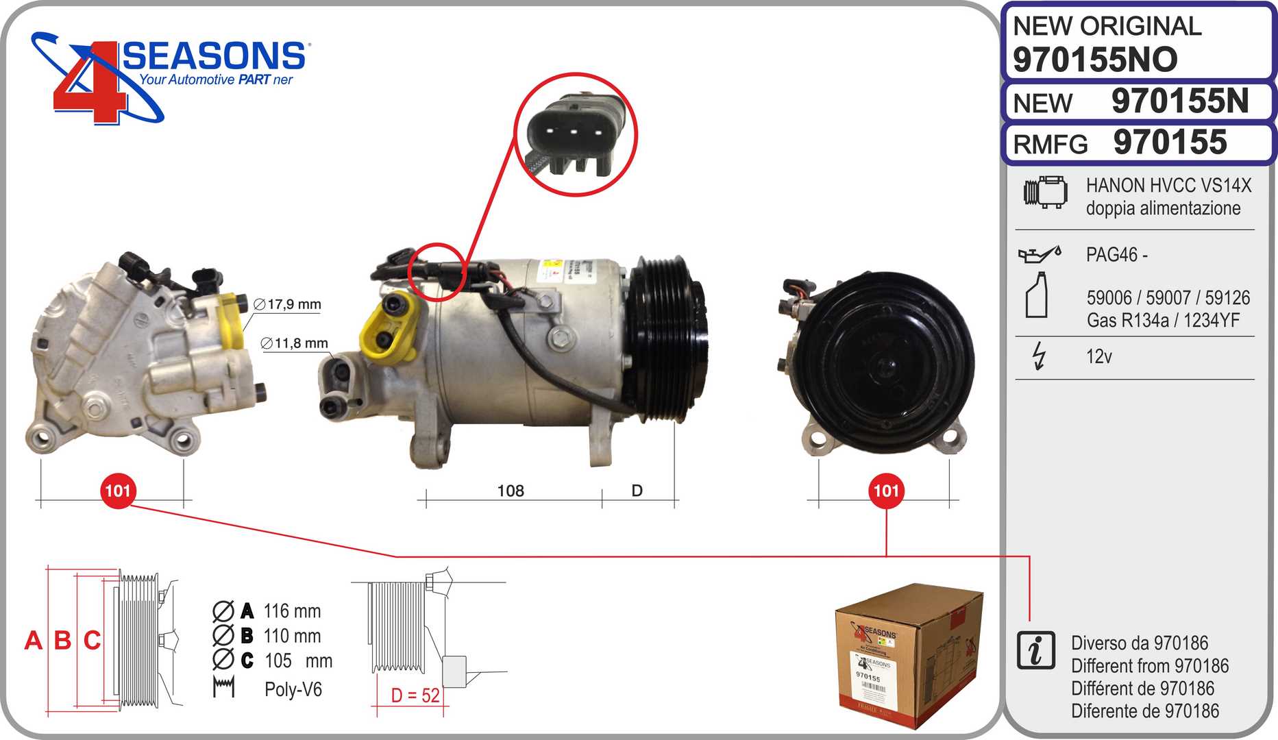 AHE 970155 Compressore,...