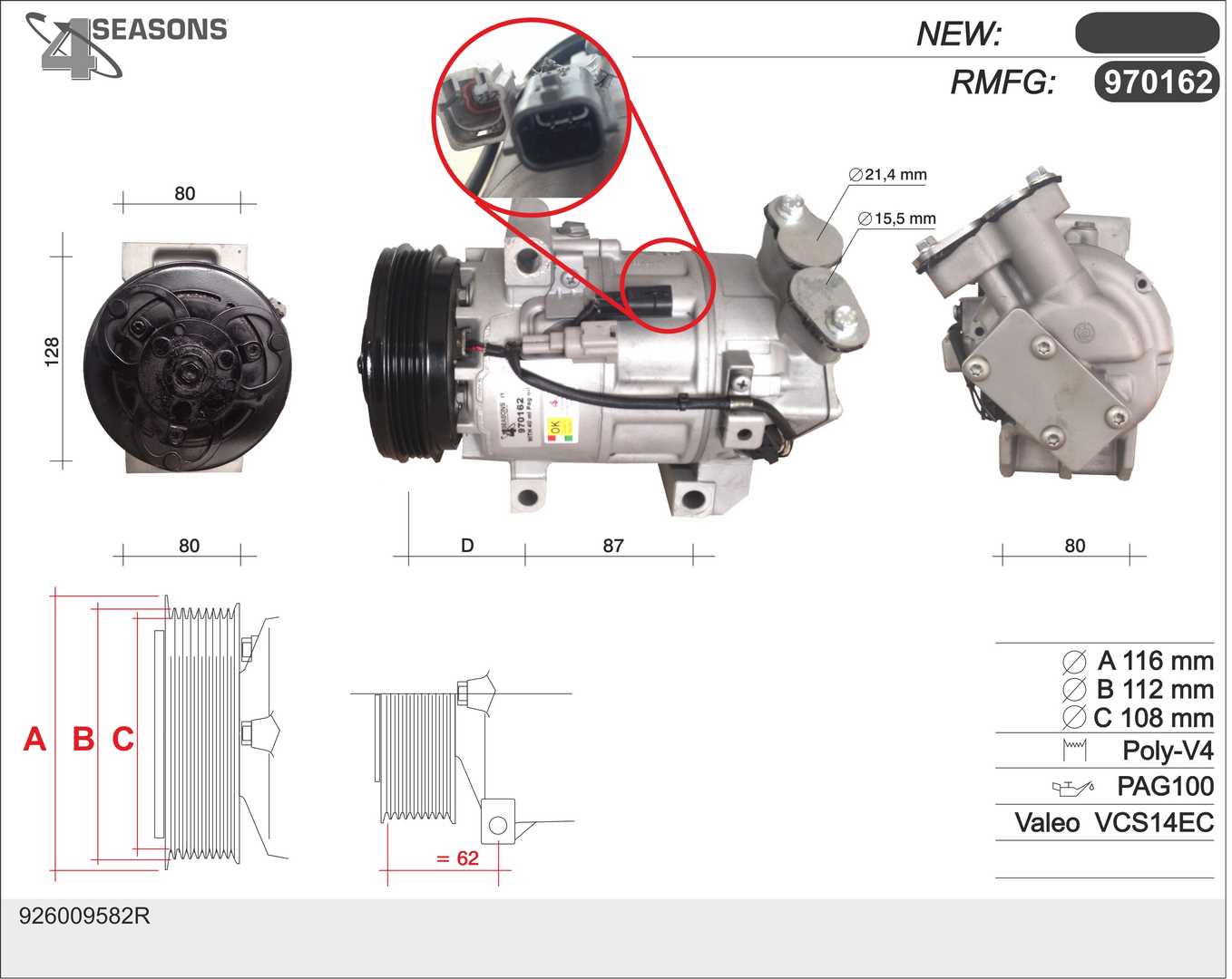 AHE 970162 Compressore,...