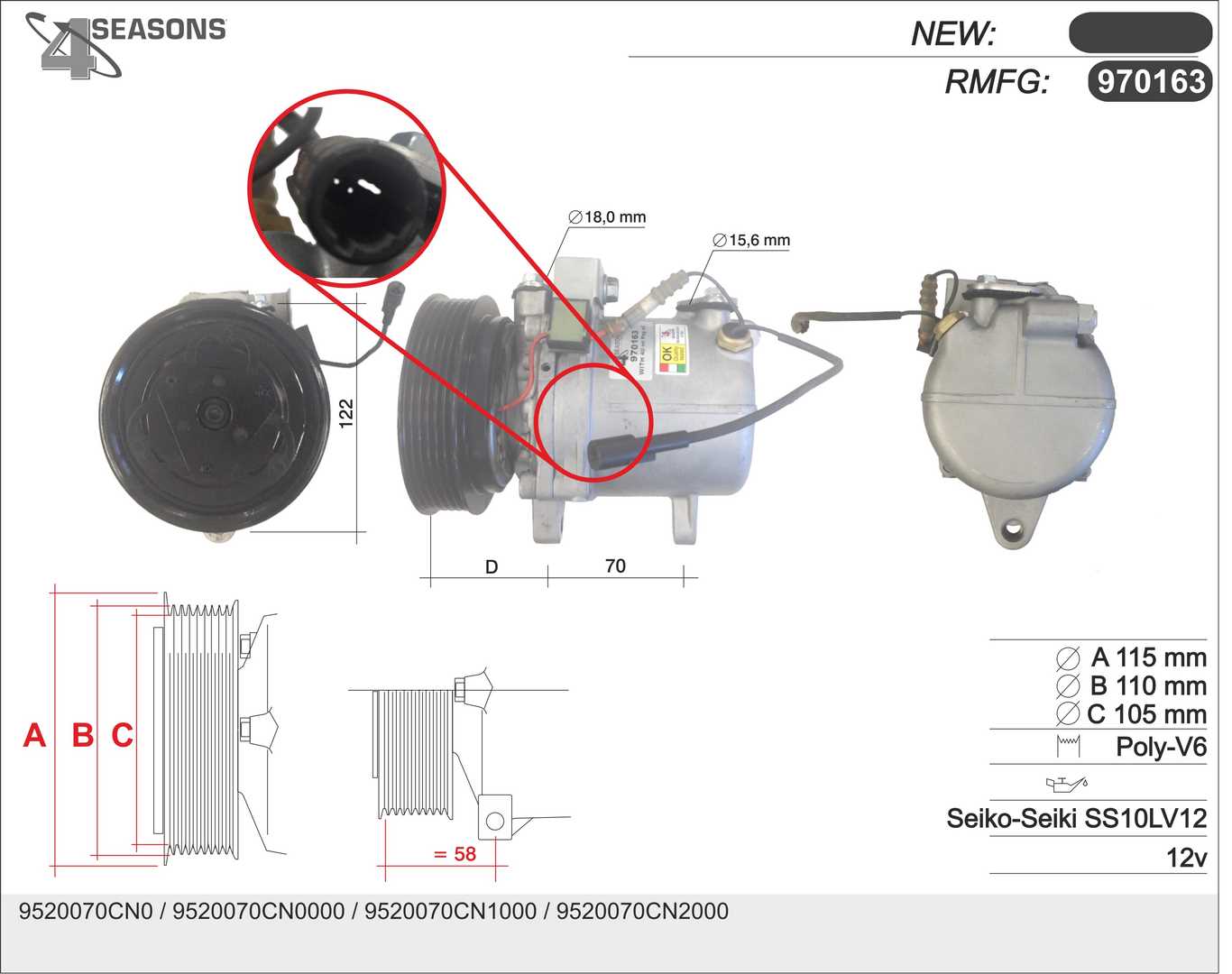 AHE 970163 Compressore,...