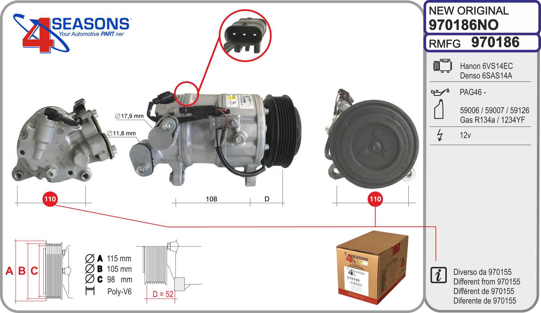 AHE 970186 Compressore,...