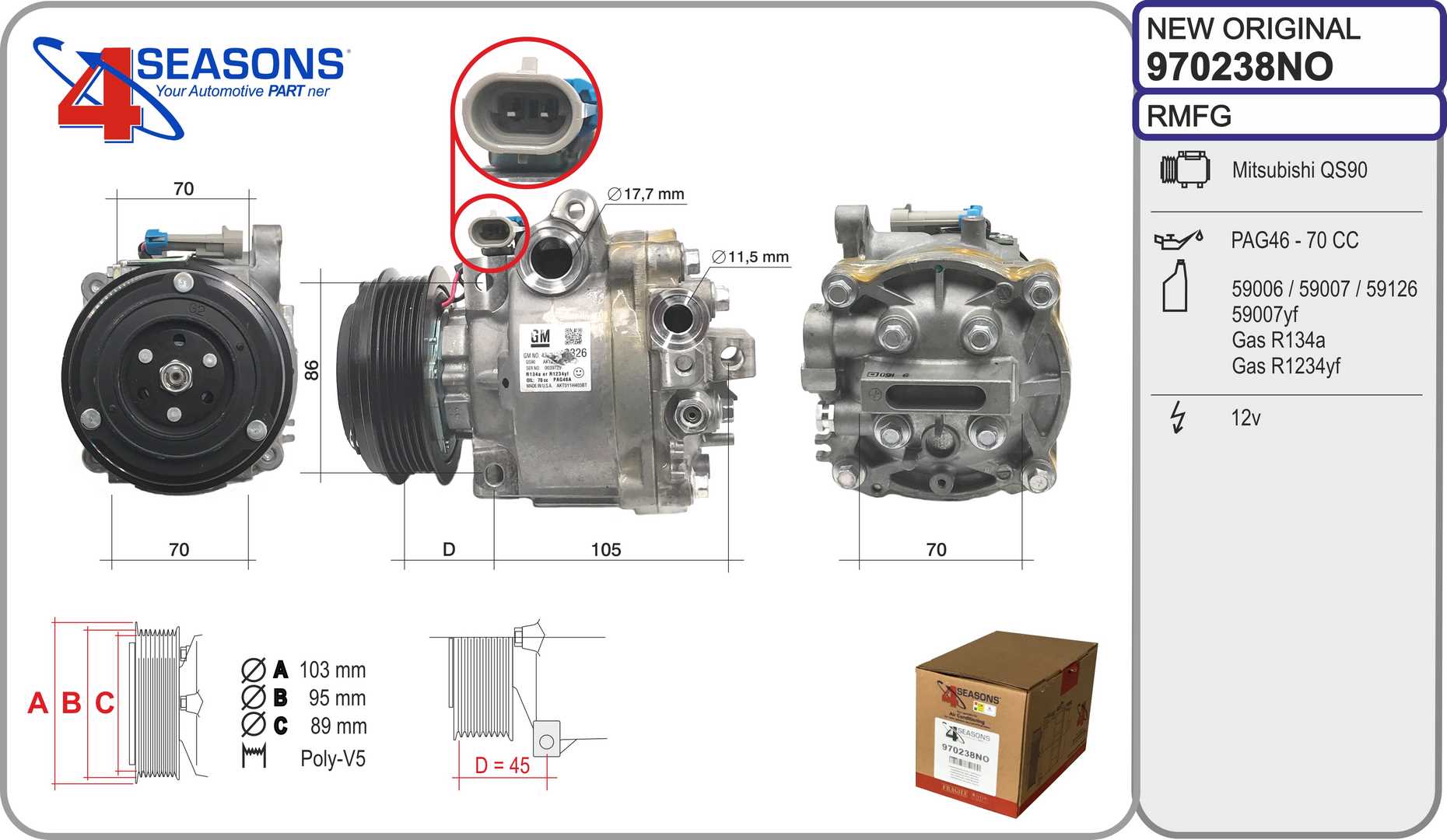 AHE 970238NO Compressore,...