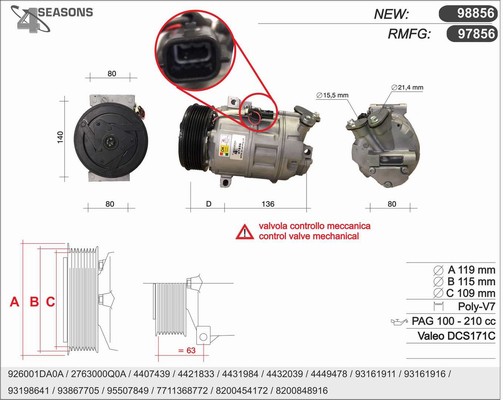 AHE 97856 Compressore,...