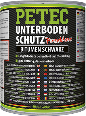 PETEC 73100 UNTERBODENSCHUTZ BITUMEN, PINSELDOSE,  SCHWARZ Unterbodenschutz