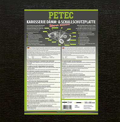PETEC 87610 Daemm-& Schallschutzplatte Bitumen, schwarz Motorraumdämmung