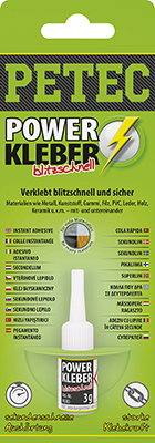 PETEC 93403 POWER KLEBER blitzschnell Sekundenklebstoff Klebstoff, Kunststoffreparatur
