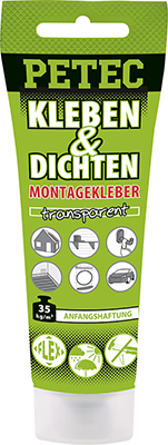 PETEC 94170 Montagekleber Kleben & Dichten transparent der ALLESKÖNNER Karosserieklebstoff