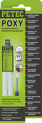 PETEC 98425 POXY transparenter 2K Universal-Klebstoff Universalklebstoff