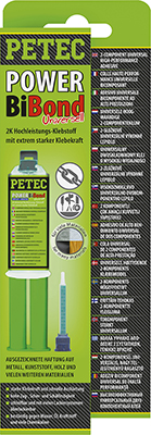 PETEC 98625 POWER BiBond extrem starker 2K Universal-Klebstoff Klebstoff, Kunststoffreparatur